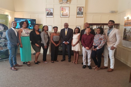 His Excellency High Commissioner F. H. Case and Guyanese Students
